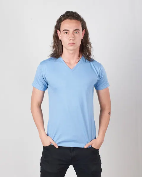 Camiseta Cuello V Polialgodon Hombre PROMO