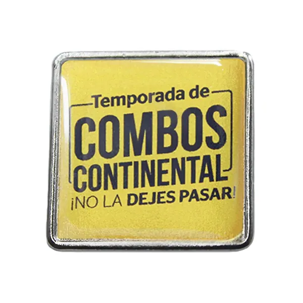 Pin de Solapa Cuadrado 20mm Plateado