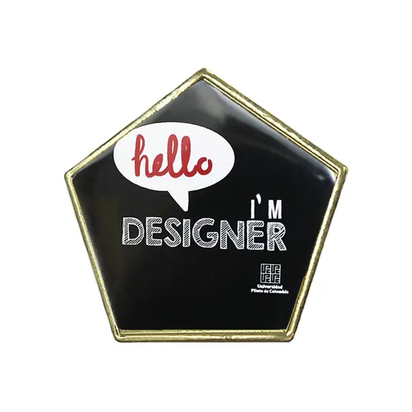 Pin de Solapa Pentagonal Dorado