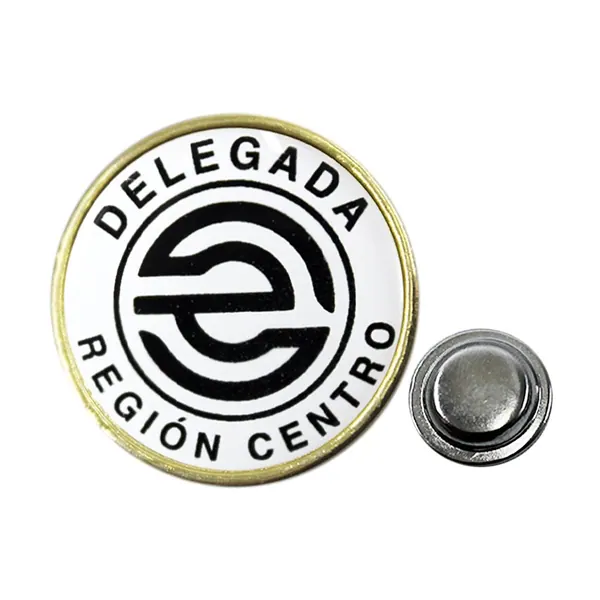 Pin de Solapa Redondo 25mm Dorado Magnético