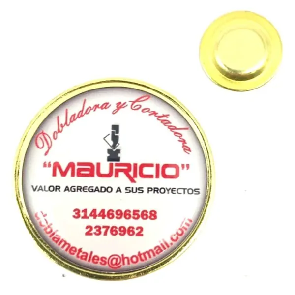 Pin de Solapa Redondo 40mm Dorado