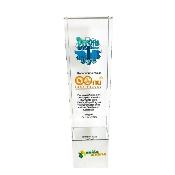 Placa de Reconocimiento cristal bloque base plateada