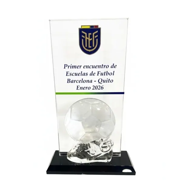 Placa de Reconocimiento cristal futbol 11x23cm