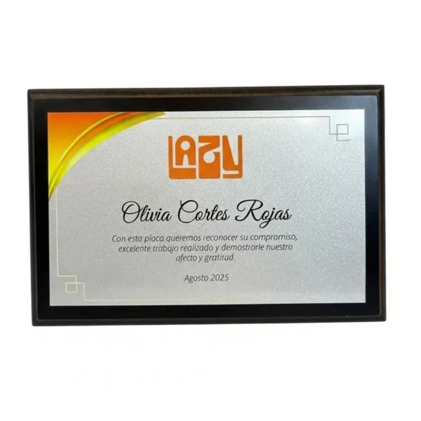 Placa de Reconocimiento en Madera Brown 10x15cm