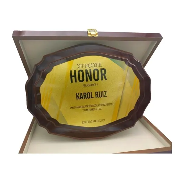 Placa de Reconocimiento en Madera Platte