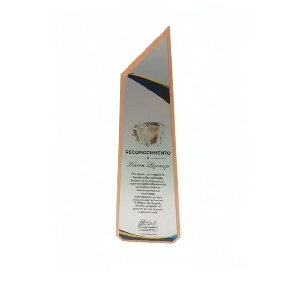Placa de Reconocimiento Obelisco madera