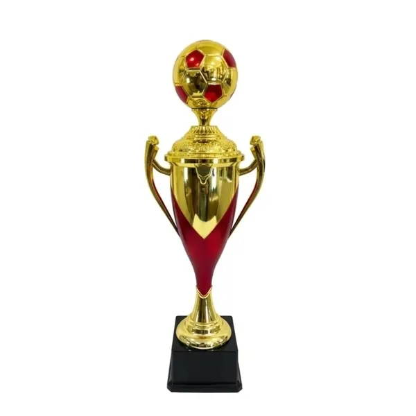 Trofeo balón futbol dorado 54cm balón rojo dorado
