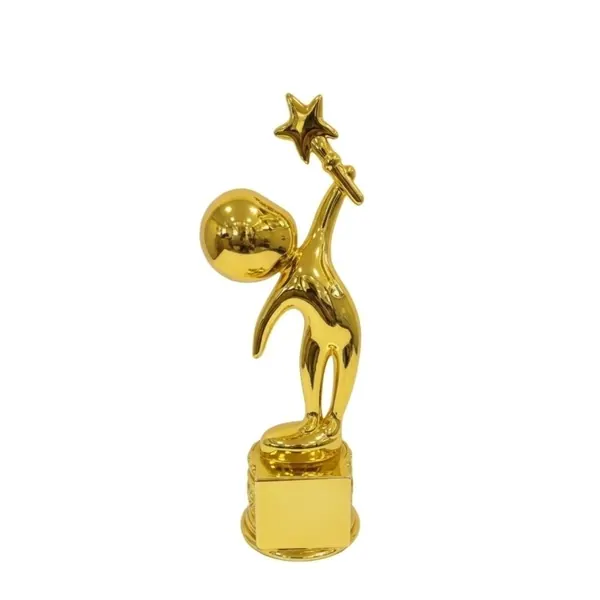 Trofeo resina win star dorado