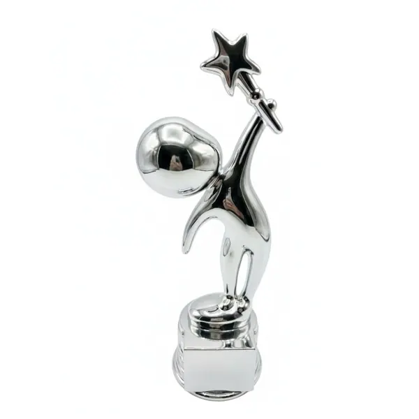 Trofeo resina win star plateado