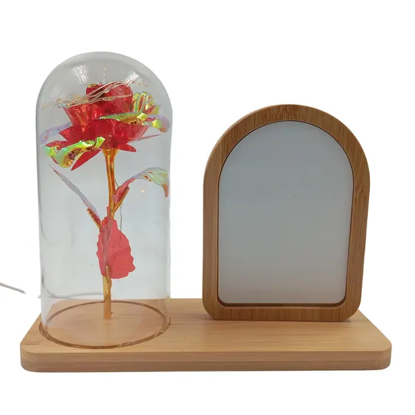 LAMPARA FLOR ROJO