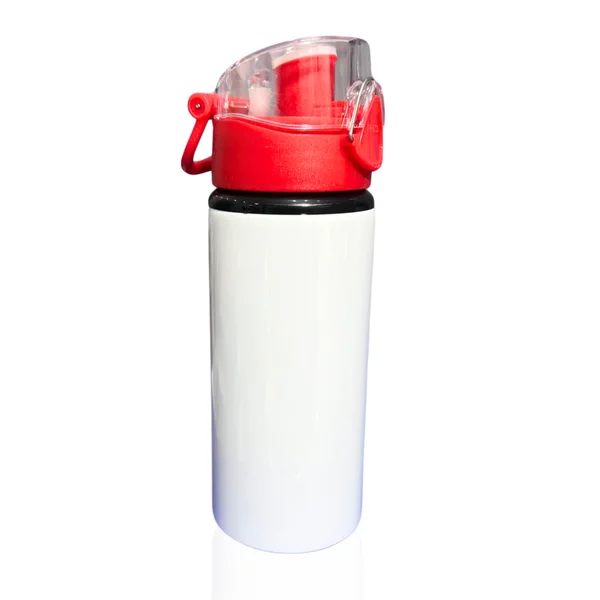Caramañola Tapa Transparente 600 Ml Rojo