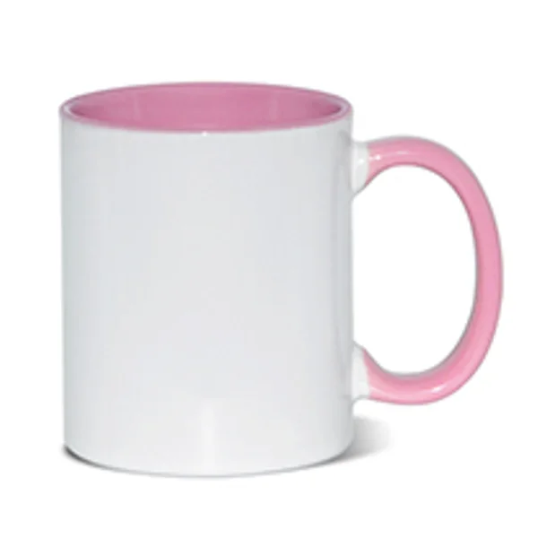 Mug Color Interno 11 Onzas Rosado personalizado