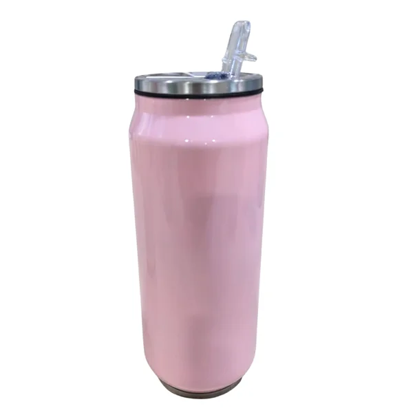 Termo Lata 500ml Con Pitillo Rosado Sy-500cbc-1
