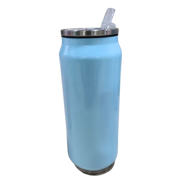 Termo Lata 500ml Con Pitillo Azul Sy-500cbc-3