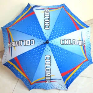 Sombrilla sublimada con diseño de Colombia