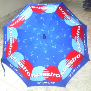 Sombrilla publicitaria sublimada para marca
